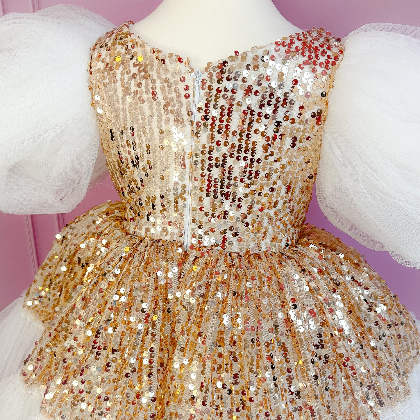 Jasmin Party Dress | White & Gold
