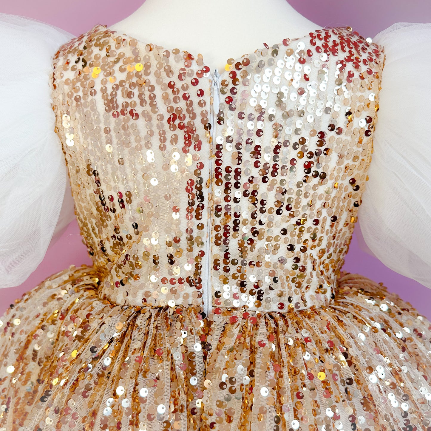 Jasmin Party Dress | White & Gold