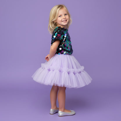 Feestelijke Meisjes Rok met Top | Paars