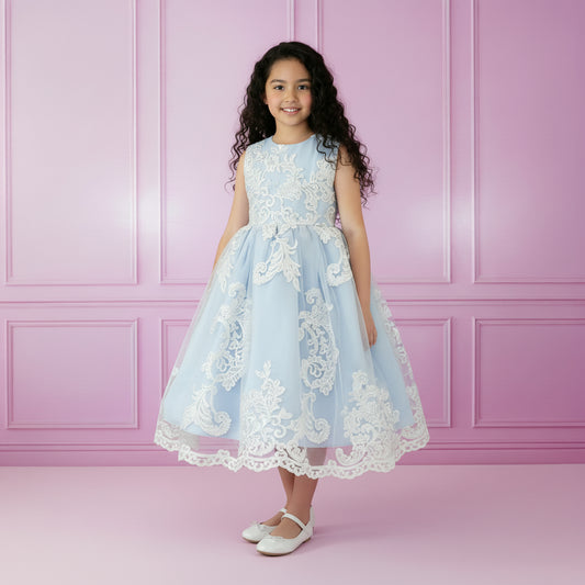 Luxe Meisjes Feestjurk | Blauw