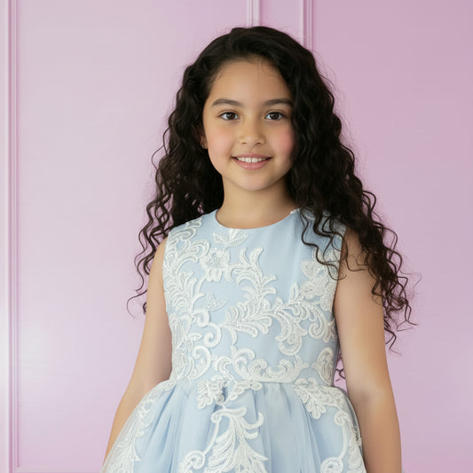 Luxe Meisjes Feestjurk | Blauw