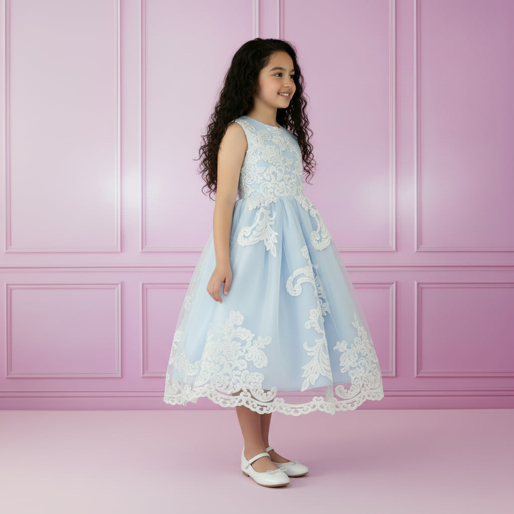 Luxe Meisjes Feestjurk | Blauw